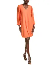Joseph Ribkoff Pleated Sleeve Shift Dress