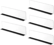 Baluue 5pcs Shelf Dividers, 25cm Plastic Drawer Dividers with Magnetic Stripe, Clear Dividers Splitter Classification Racks for Supermarket, Store, Closet and Kitchen