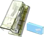 Respicefinem Mini Stapler Cute Portable Semitransparent Steel Construction Save Effort Office Desktop Stapler Ideal for School and Office Use White (Green)