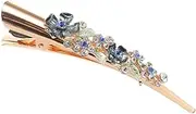 Healeved Vintage Flower Hair Clip for Women Elegant Rhinestone Alligator Hair Pin for Weddings and Parties Alloy Design