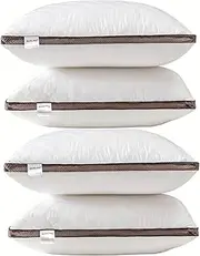 QUELING 4 Pack Hotel Pillows Comfortable Plush Firm Bed Pillow 1000GSM