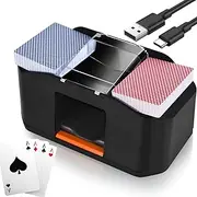 Automatic Card Shuffler 1/2 Decks,Automatic 2000 Mah Rechargeable Electric Shuffler, One-Press Operation Electric Card Shuffling Machine Casino Card Game,for Poker, Uno, Blackjack
