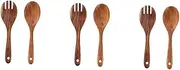 [Cabilock] 3 Sets Wooden Utensils Set Salad Spinner Spoons Forks Salad Servers Kitchen Cooking Utensils