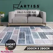 Artiss Floor Rug 200 x 290 Bedroom Rug Large Modern Carpet Short Pile Soft Grey