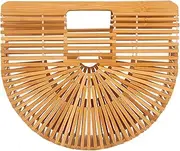 [RULER TRUTH] Women's Bamboo Handbag by Handmade Straw Bag,Tote Bamboo Purse Natural Basket Bag for Summer Beach…