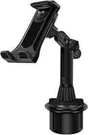 [Generic] Cup Holder Phone Mount,Car Adjustable Cell Phone Holder - 360 Degree Rotating Base Foldable Center Console Car Phone Stand for Electronic Devices