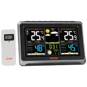 Weather Station Indoor Outdoor, Large Color Display, Wireless Digital Home Weather Station, with Sensor Atomic Clock Adjustable Backlight Forecast Data Calendar Alarm Alert