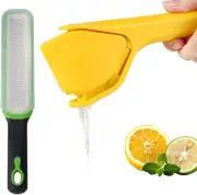 2 PCS Citrus Tools Set, Premium Lemon Squeezer & Citrus Zester Combo, Foldable M