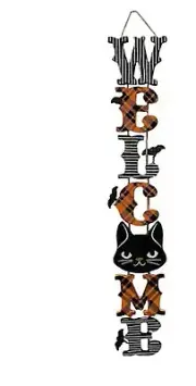Ashland Brand "Welcome" Wooden Dangle Halloween Wall Accent 30"