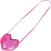 [Beavorty] Heart-Shaped Purse for Kids Sparkly Sequin Crossbody Bag Fashion Coin Purse School Travel Party Accessory