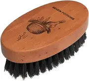 Seven Potions Boar Bristle Beard Brush For Men — Made of Pear Wood with Soft Second-Cut Boar Hair — Soft Bristles To Tame and Soften Your Facial Hair