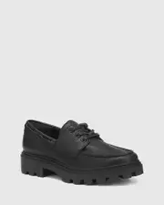 Fiorentina Black Leather Chunky Sole Brogue