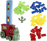 Totority Educational Boys and Girls Domino Train Toy Set Small Train Domino for Children Bright Colors Random