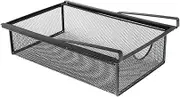 Llazsybz Under The Cabinet Hanging Drawer Drawer Assembly, Metal Wire with Easy Extraction Basket Under The Shelf for The, Black, as described