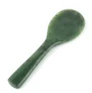 8" Genuine Natural Canadian Nephrite Jade Rice Spoon - Usable, Solid