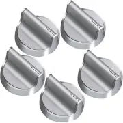 Stainless Steel Gas Stove Knobs 5Pcs Replace WPW10594481 AP6023301 Cooktop Knobs