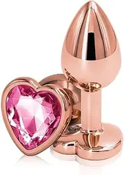 Anal Plug Sex Toys Vibrator Medium size set Crystal Heart Round Shape Gold Metal Anal Butt Plug Jewelry Sex Toy