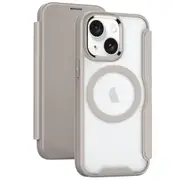 For Iphone 15 Magsafe Rfid Blocking Adsorption Flip Leather Phone Case