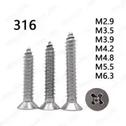 316 Stainless Steel Phillips Countersunk Self Tapping Sheet Metal Screws