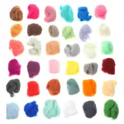 36 Colors Wool Strip Needle Felt Material Bag Rainbow Felting Roving for Work