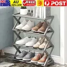 4 Tier Folding Shoe Rack Shelf Stand Storage Organizer Cabinet Steel Shoe Shelf