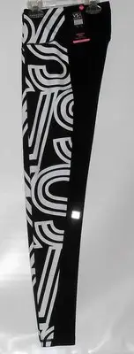 Victoria's Secret VSX Sport Knockout Varsity Logo Tight Black & White Large (L)