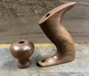 Tote & Knob Set For A Stanley Plane No 5 Type 9-11 Black Walnut Low Knob