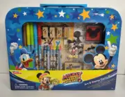 Mickey & The Roadster Racers Art & Stamp Set In Carry Case 35 Total Pieces NEW