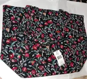 Vera Bradley Women's Cotton Grand Tote Perennials Noir With Matching Luggage Tag