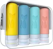Zafit TSA Approved 3oz Leakproof Travel Bottles for Toiletries, Refillable Containers for Shampoo Conditioner Lotion Body Wash (Multicolored B)