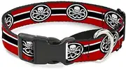 Dog Collar Martingale 4 Superhero Action Poses Comic Scenes White Black Splatter 18 to 32 Inches 1.5 Inch Wide