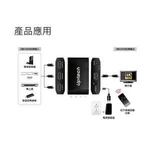 Uptech登昌恆 HSW301R 4K60 HDMI 3進1出切換器