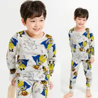 在飛比找momo購物網優惠-【Mellisse】韓國空運竹節棉睡衣套裝(猴子超人)