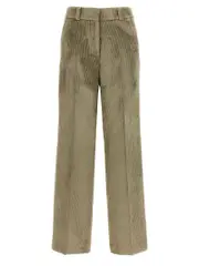 [Peserico] Peserico-Corduroy Trousers Pantaloni Verde-Donna 44IT