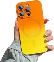 Rokmym Case for iPhone 14 Pro Max, Compatible with Mag-Safe Double Colour Gradient Magnetic Case with Lens Protector, Strong Magnetic Adsorption Case Cover for iPhone 14 Pro Max