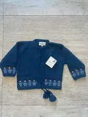 Artesania Sorata Handmade in Bolivia Alpaca Wool Sweater Child Size 1 Blue NWT