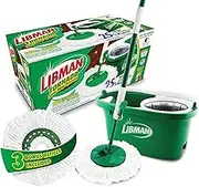 Libman Tornado Spin Mop System Plus 3 Refill Heads | Mop and Bucket with Wringer Set | Floor Mop | Spin Mop | Libman Mop | Mops for Floor Cleaning | Hardwood Floor Mop | 4 Total Mop Heads Included