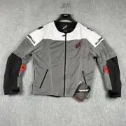 Fly Racing Jacket Mens 2XL Gray White Blk Sleeve Flux Air Padded Motorcycle NWT