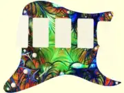 Pickguard Custom to fit Fender Stratocaster Graphic HHH 11 Hole Flag Fractal 4