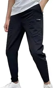 [Generic] Men's Lightweight Hiking Pants Elastic Waist Joggers Pants 2025 Casual Stretch Running Workout Trousers with Pockets