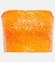 [Norma Kamali] Norma Kamali Cropped sequin top AU 14 orange