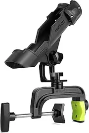 Hikeen Fishing Rod Holders for Boat, Upgraded Fishing Pole Holders with Enlarge Clamp for Most Rod, Adjustable Fishing Rod Rack Fit Round/Square Tubes