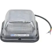 Dual-Color LED Beacon Light - 24 Flash Patterns, Amber/Clear, 12-24V
