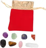SAFIGLE 1 Set Colorful Crystal Stones Natural Gemstone Decor with Bag for Home and Office Unique Desktop Ornaments for Meditation and Healing for Crystal Lovers