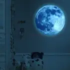 30cm Creative 3D Large Moon Glow In The Dark Fluorescent Wall Sticker Decal HOT