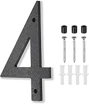 uxcell 10 Inch House Number, House Address Numbers Sign Large Floating Modern with Screws for Outside Door Wall Street, Black, 4