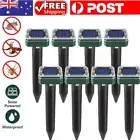8-40Pcs Solar Ultrasonic Garden Deterrent Repeller Animal Mole Rat Snakes Scarer