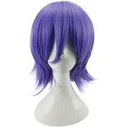 Cosplay Wig Synthetic Wig Cosplay Wig Lelouch Lamperouge Code Geass Curly Cosplay Layered Haircut Wig Short Purple / Blue Brown Red Dark Purple Synthetic Hair