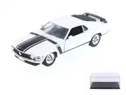 DIECAST CAR & DISPLAY CASE 1970 FORD MUSTANG WHITE WELLY 22088 1/24 DIECAST CAR