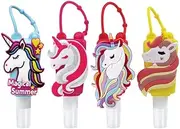 4PCS Cartoon Silicone Kids Hand Sanitizer Spray Bottle Portable Safe Gel Holder No Clean Detachable Cover Kids